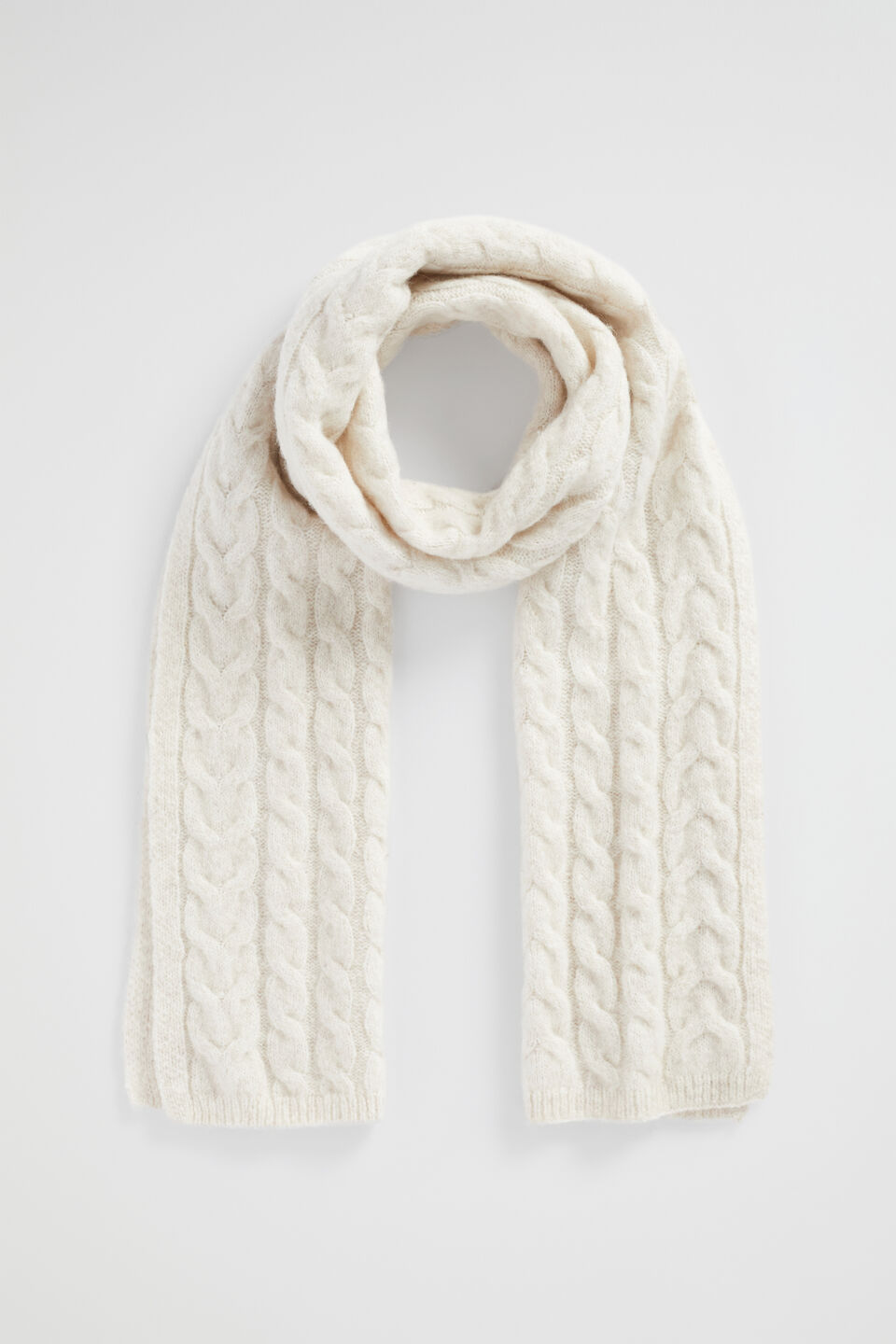 Cable Knit Scarf  Oat Marle