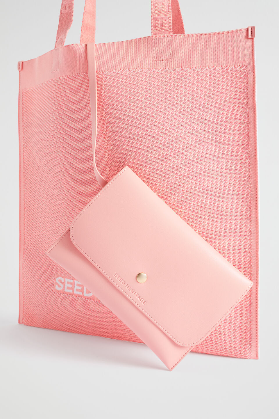 Knitted Logo Tote  Pale Peony