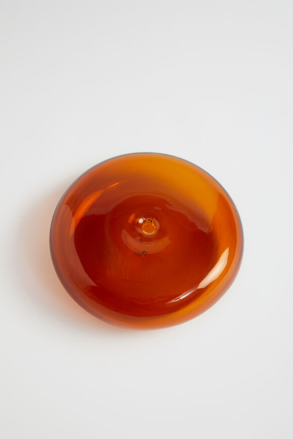Round Glass Incense Holder  Amber  hi-res