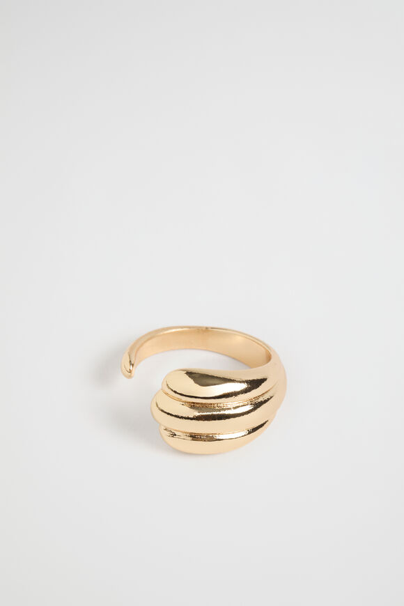 Ribbed Ring  Gold  hi-res