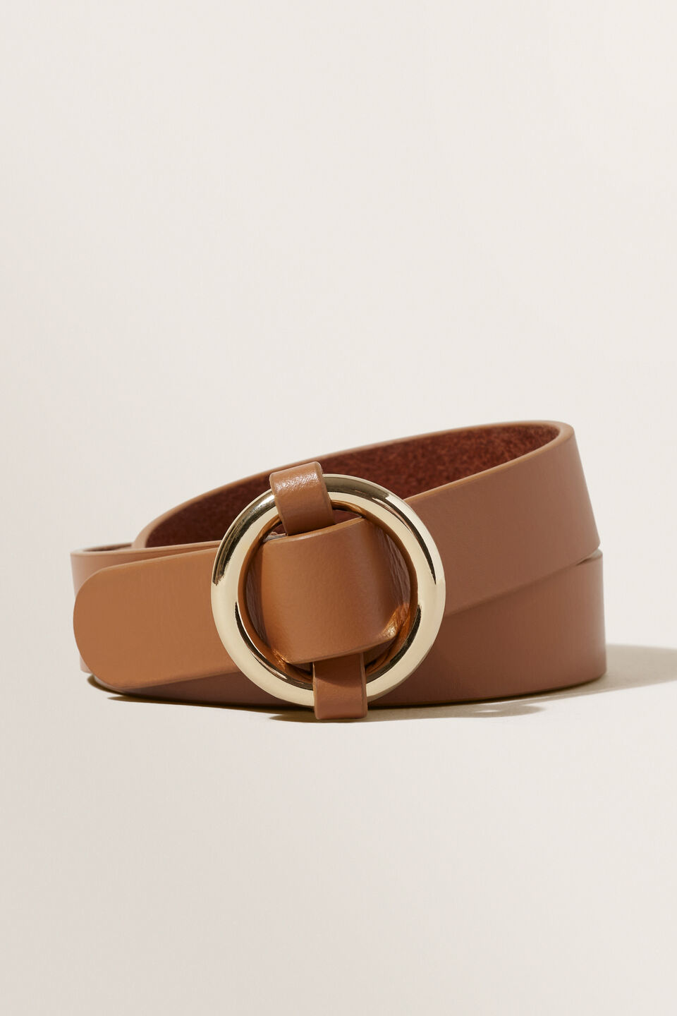 Ring Leather Belt  Tan