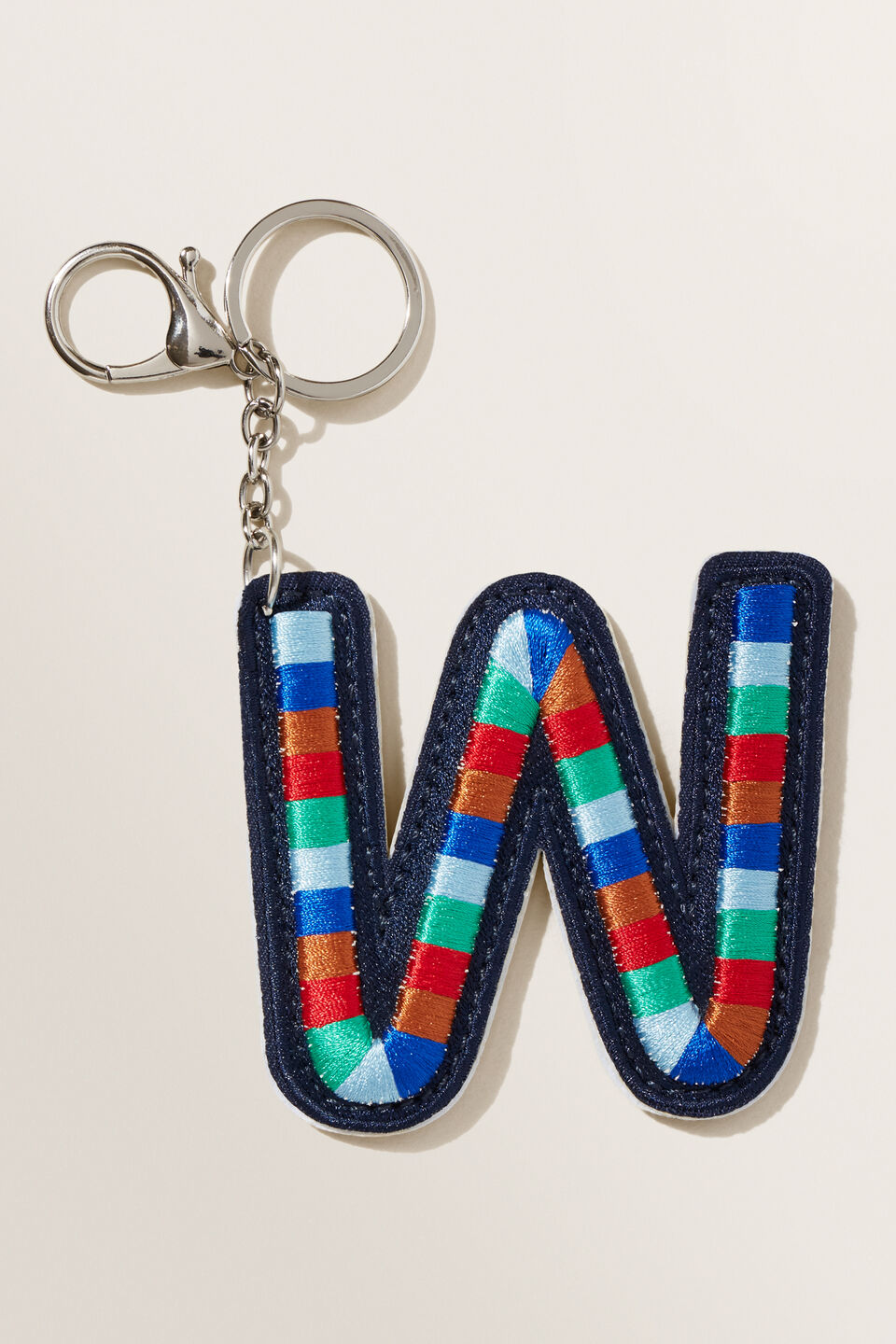 Embroidered Initial Keyring  W