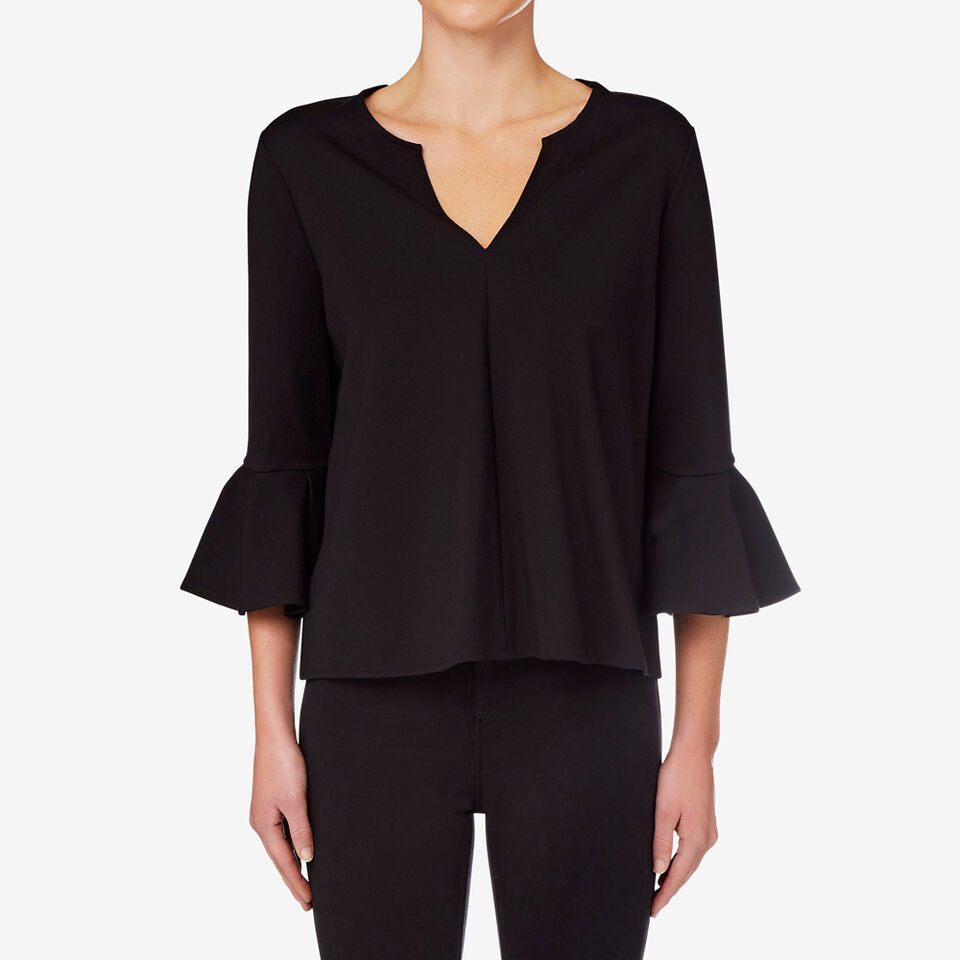 Ponte Frill Sleeve Top  