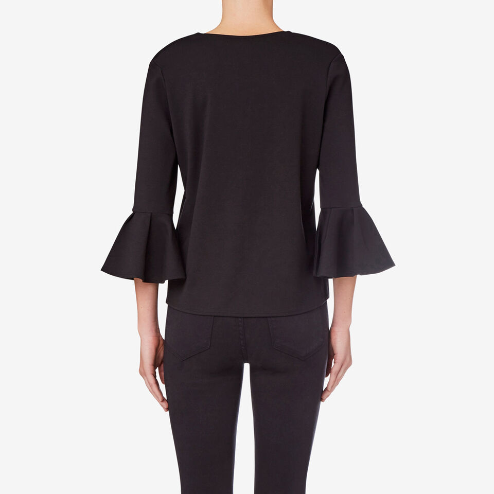 Ponte Frill Sleeve Top  