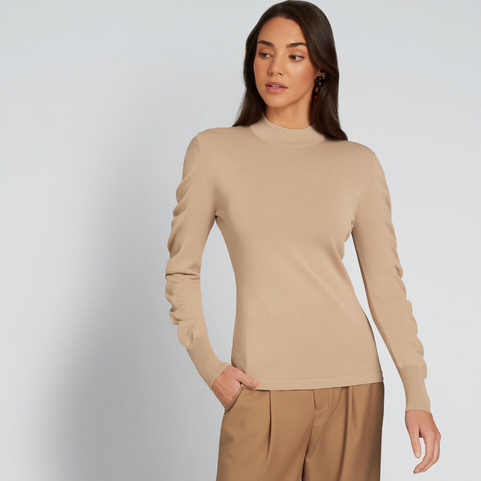 Crepe Roll Neck Knit  