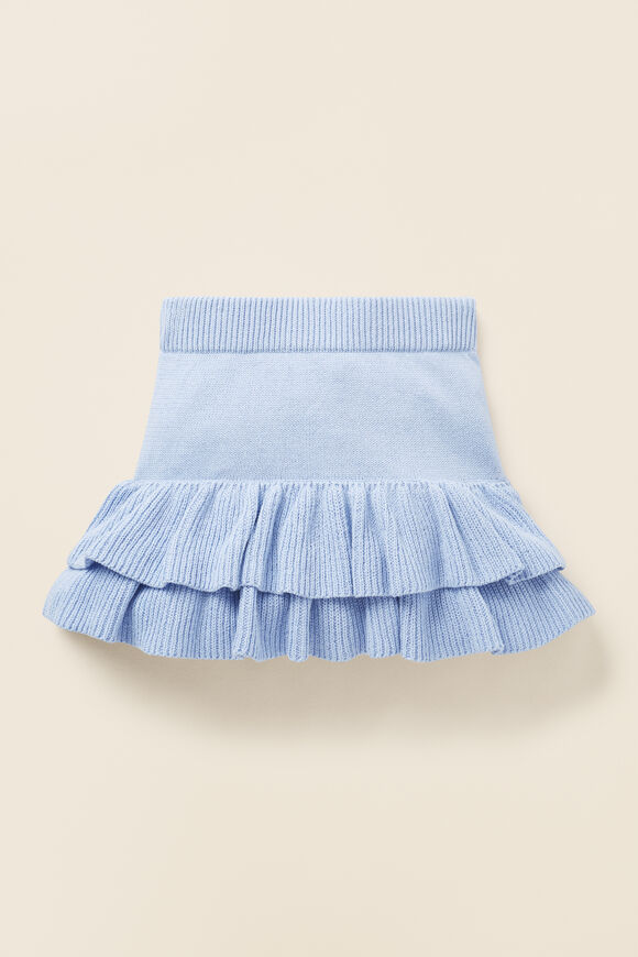 Frill Knit Skirt  Powder Blue  hi-res