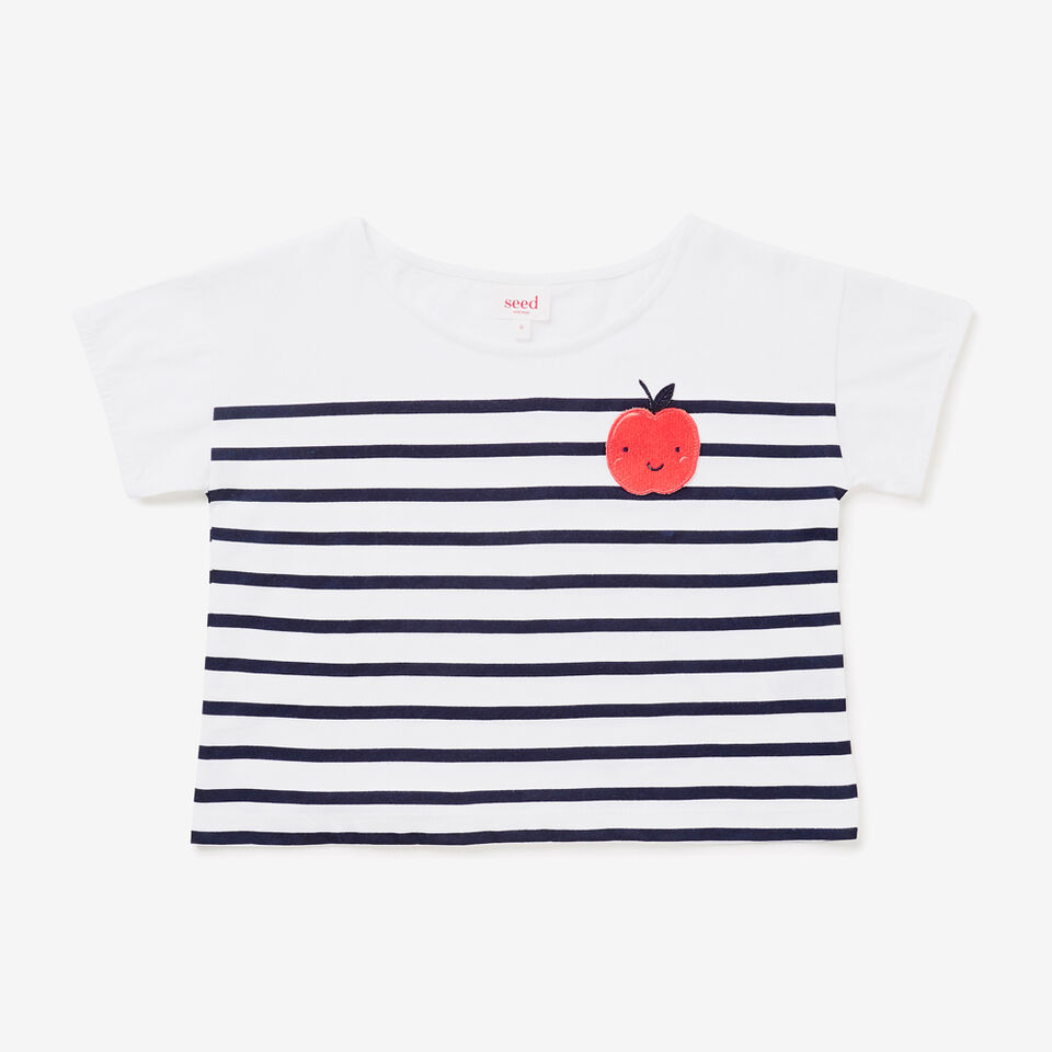 Fruity Embroidered Stripe Tee  