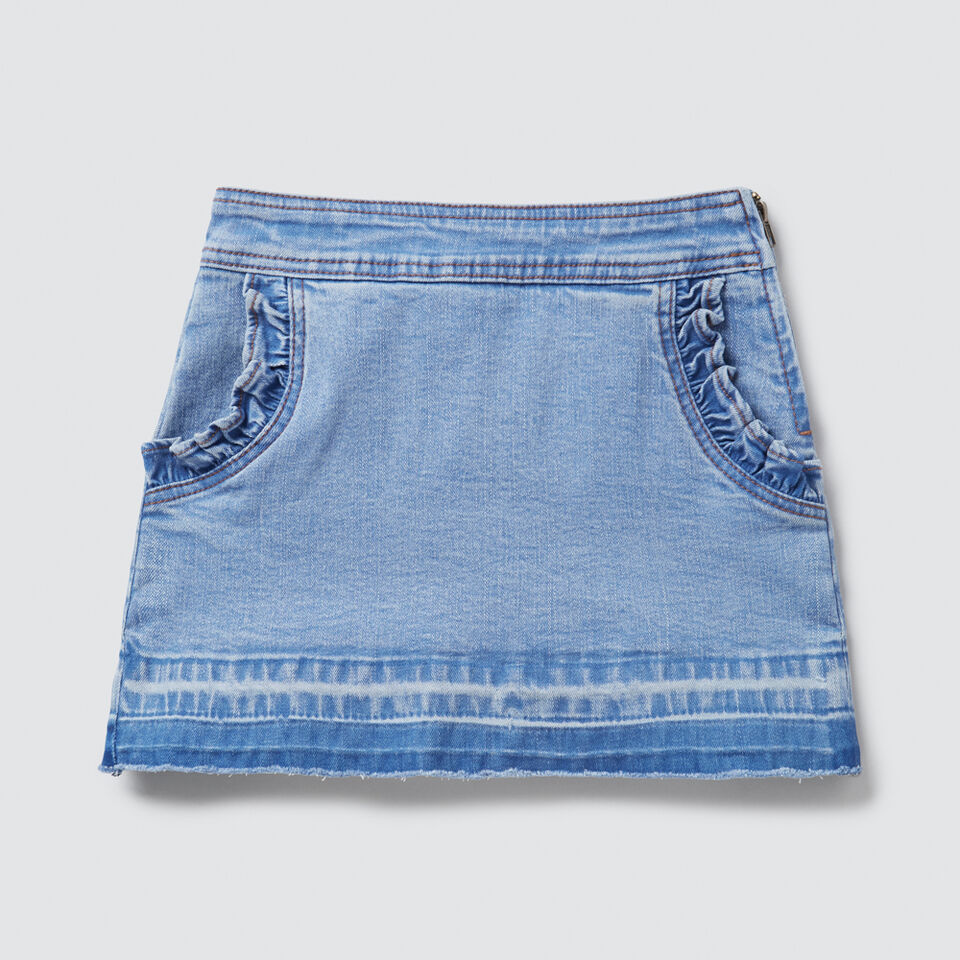 Frill Pocket Denim Skirt  