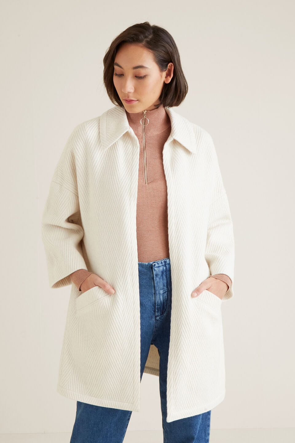 Textured Relaxed Coat  