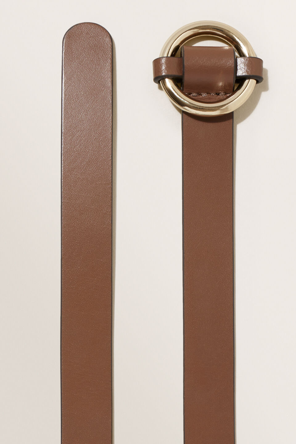 Ring Leather Belt  Chocolate