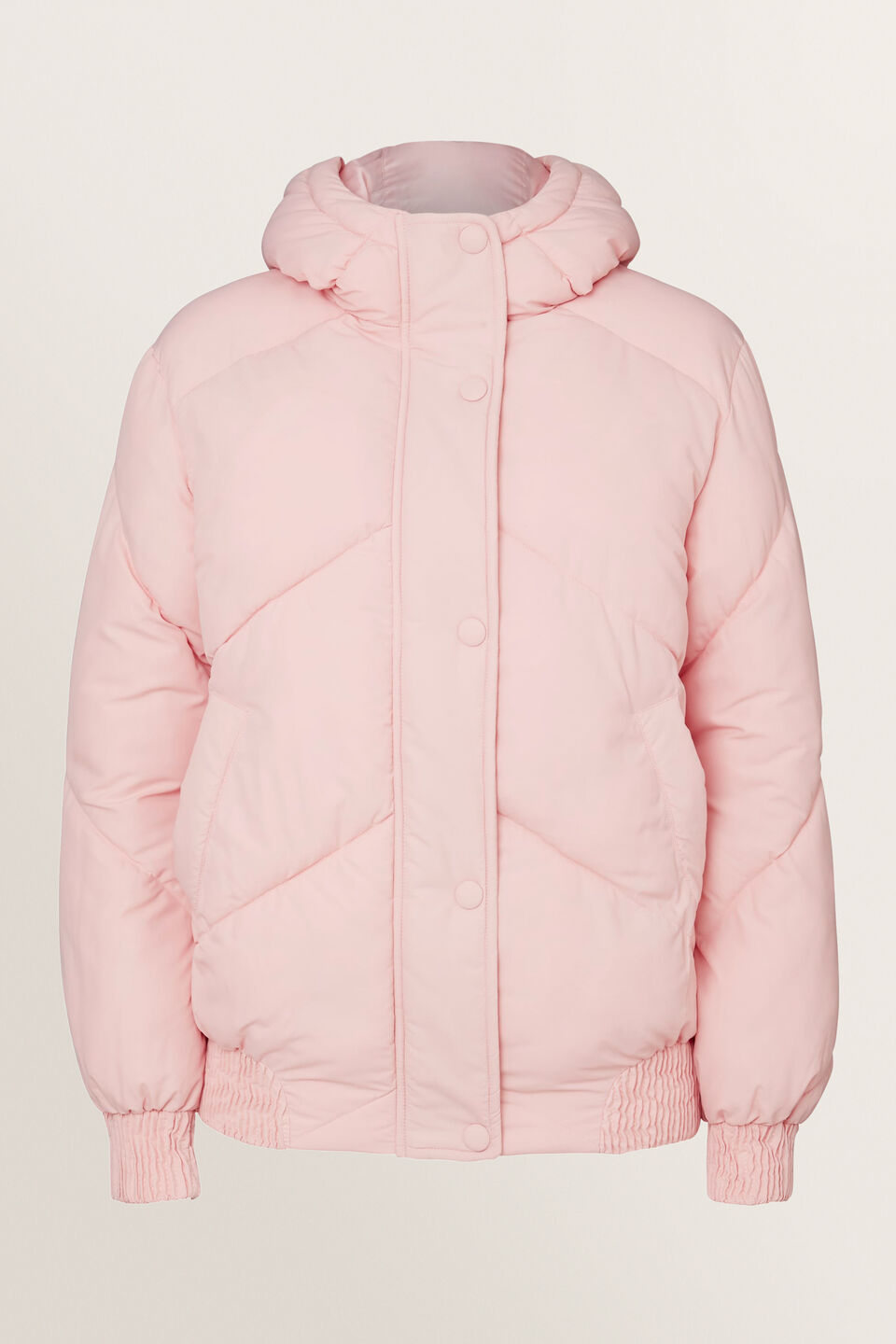 Hooded Puffer Jacket  Bubblegum Pink