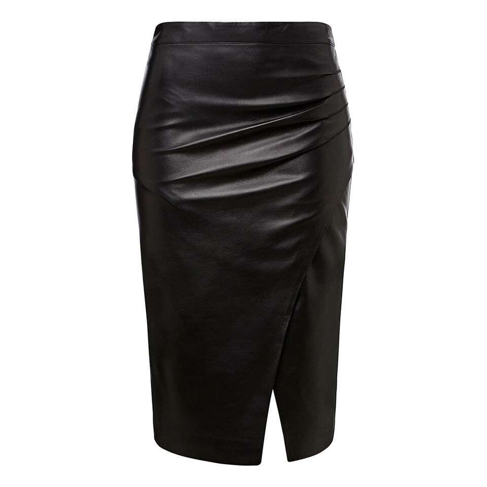 Wrap Leather Skirt  