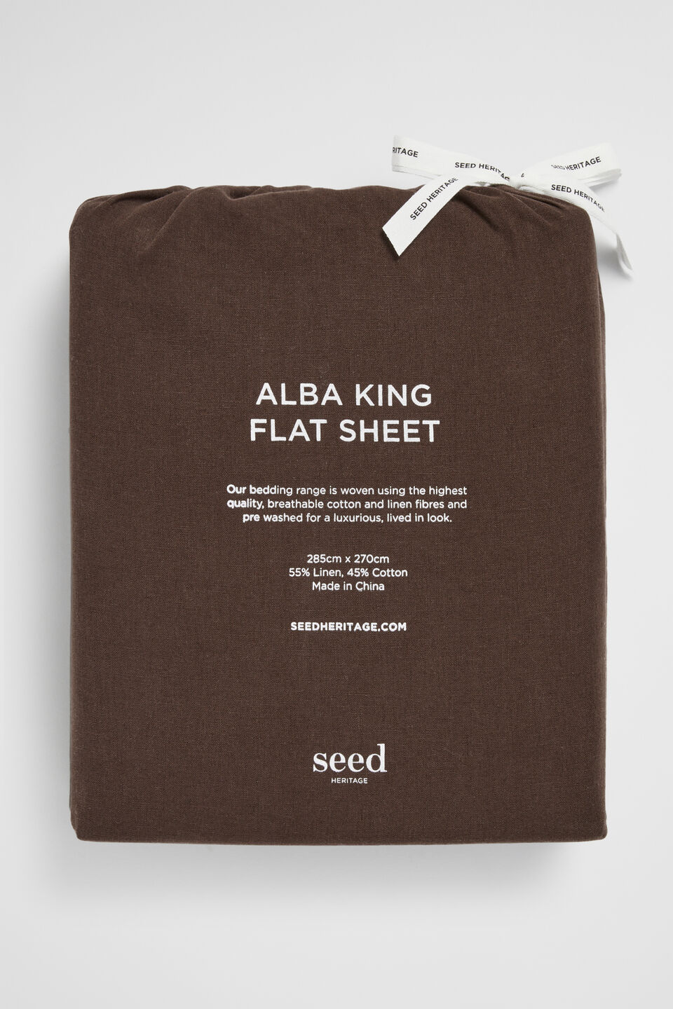 Alba King Flat Sheet  Chocolate