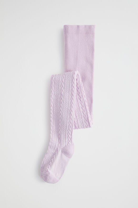 Cable Knit Tights  Orchid  hi-res