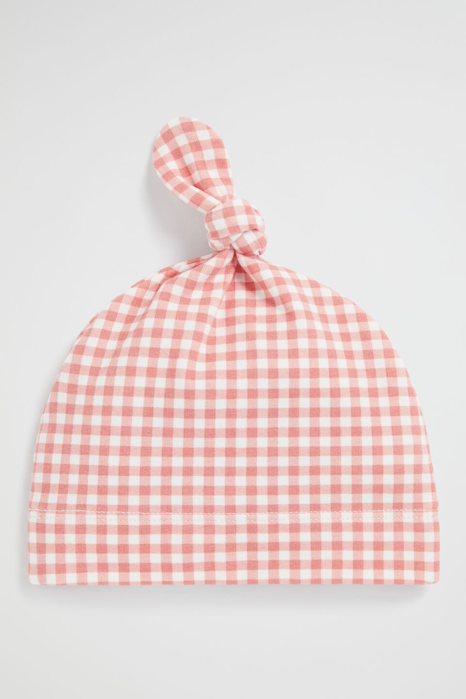 Gingham Knot Hat  Desert Rose