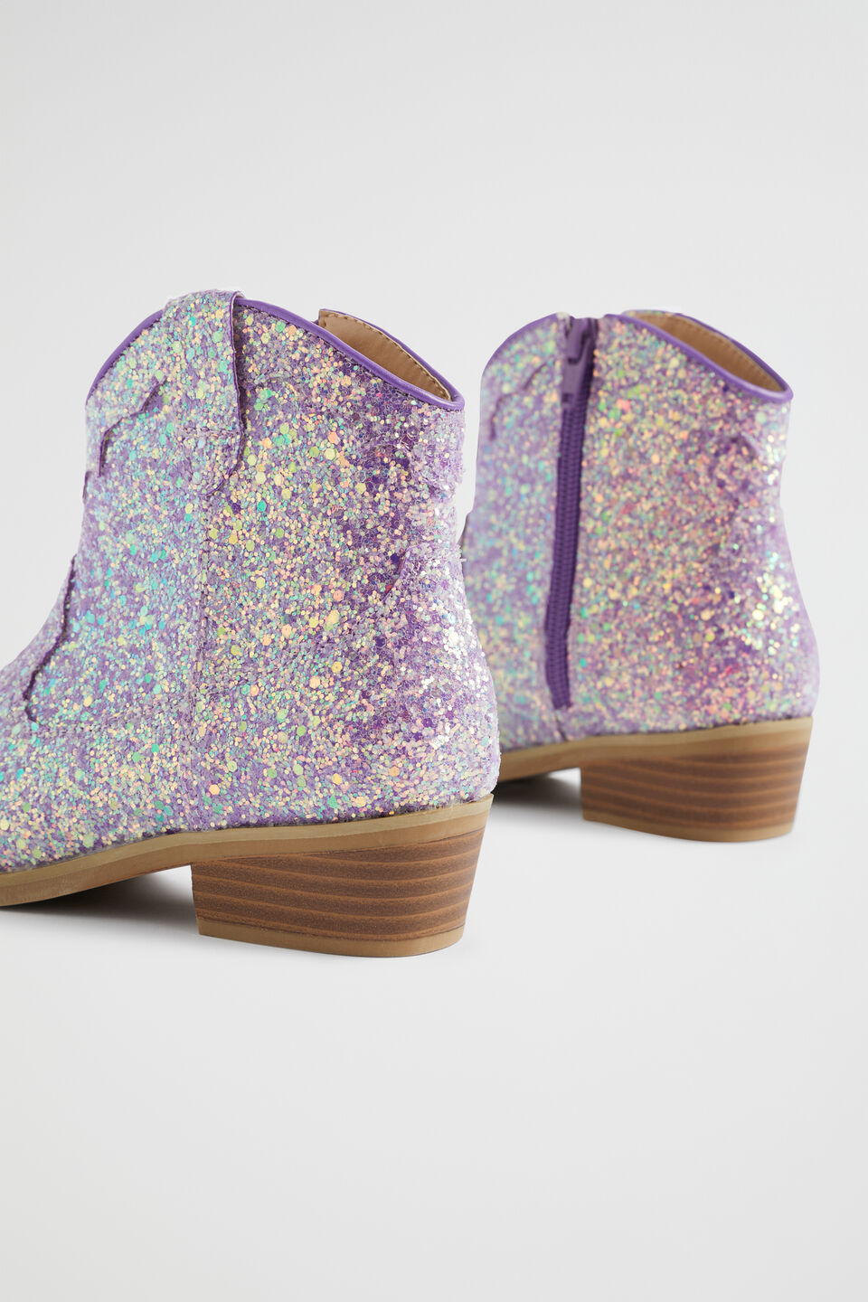 Glitter Short Cowboy Boot  Lilac