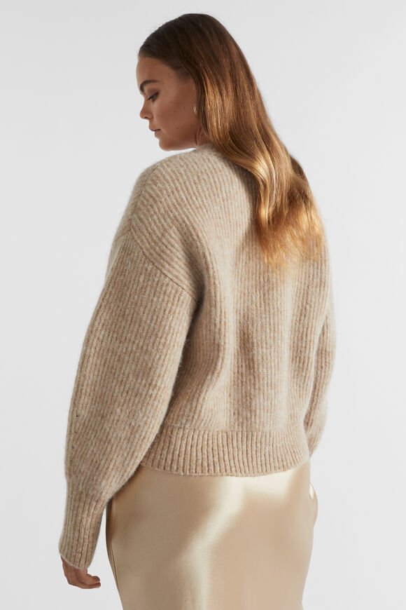 Wool Blend Cardigan  Champagne Beige Marle  hi-res