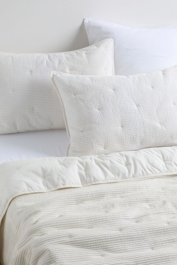 Nia Pleat Standard Pillowcase Set of 2  Cloud Cream  hi-res