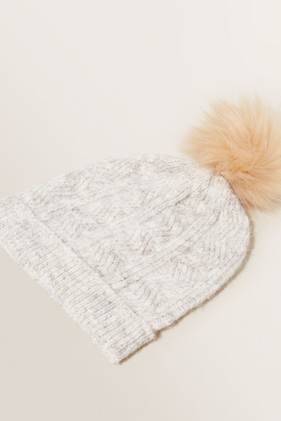 Oat Marle Cable Beanie  Oat Marle