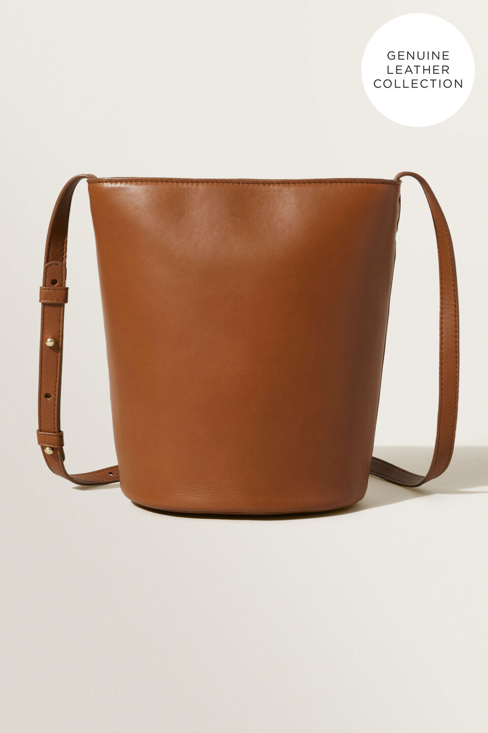 Leather Bucket Bag  Tan