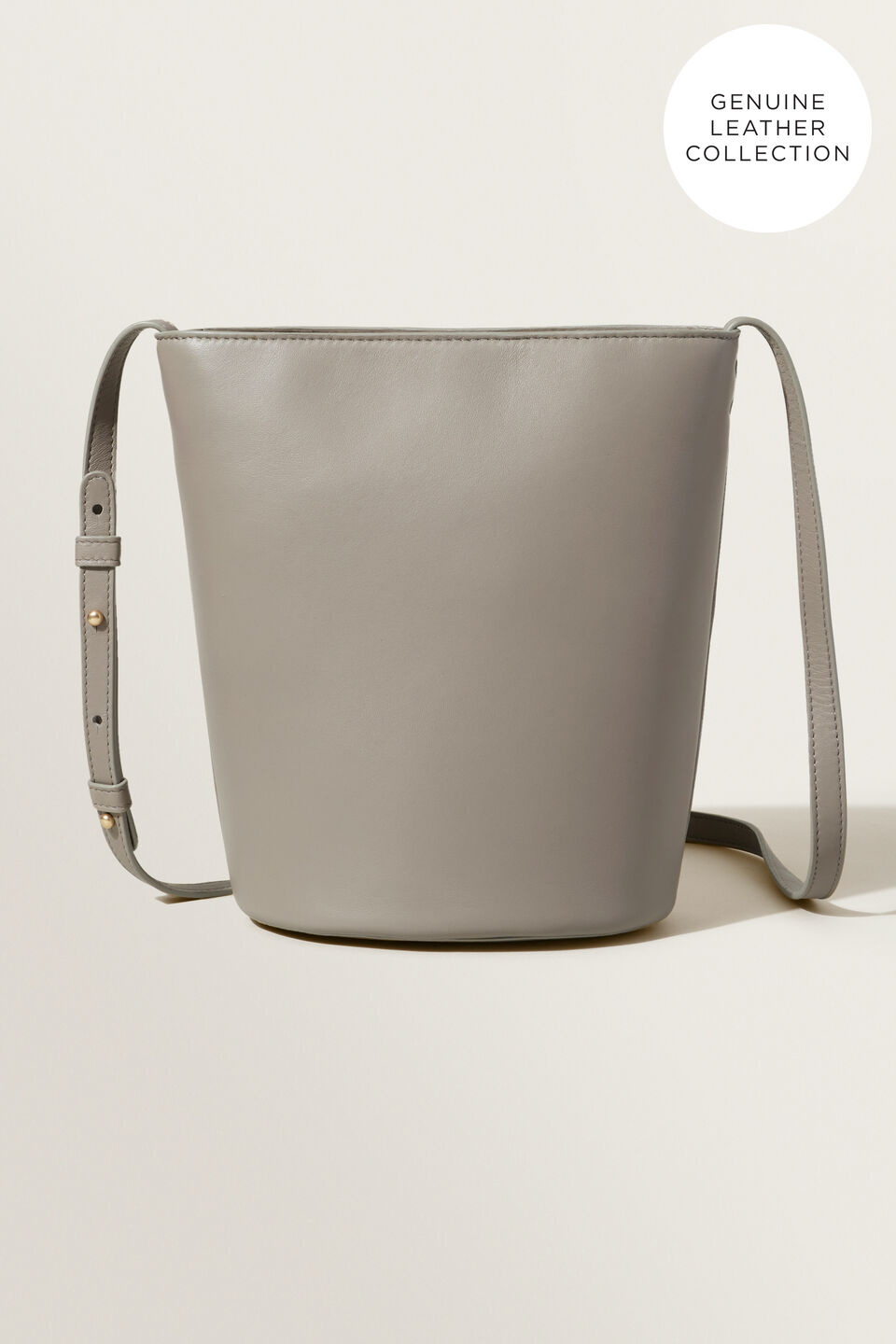 Leather Bucket Bag  Grey