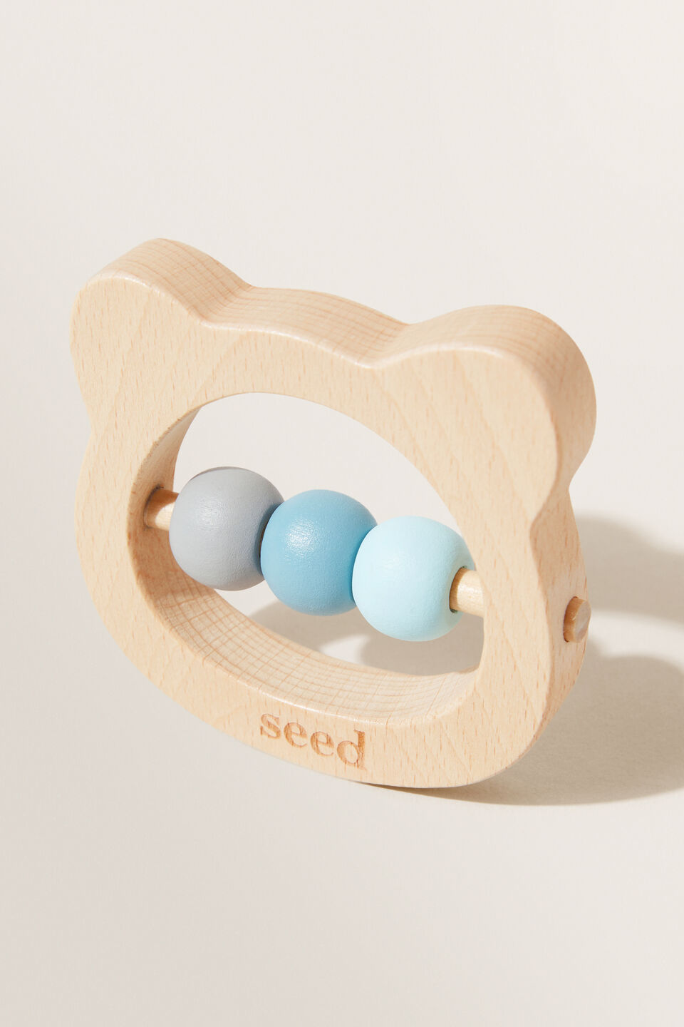 Seed Wooden Rattle  Blue