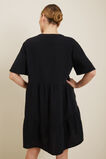 Tiered V Neck Mini Dress  Black  hi-res