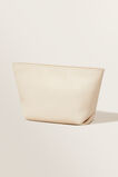 Leather Fold Detail Pouch  Stone  hi-res