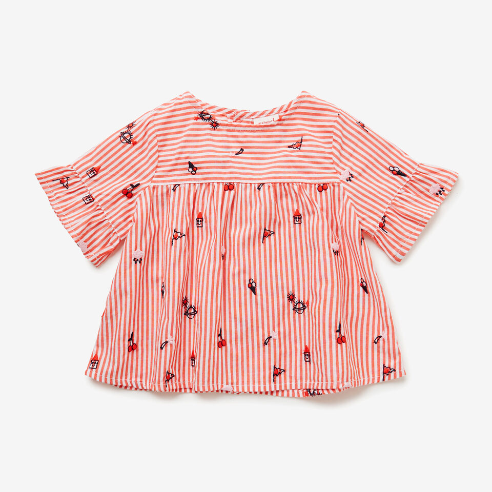 Stripe Embroidered Top  