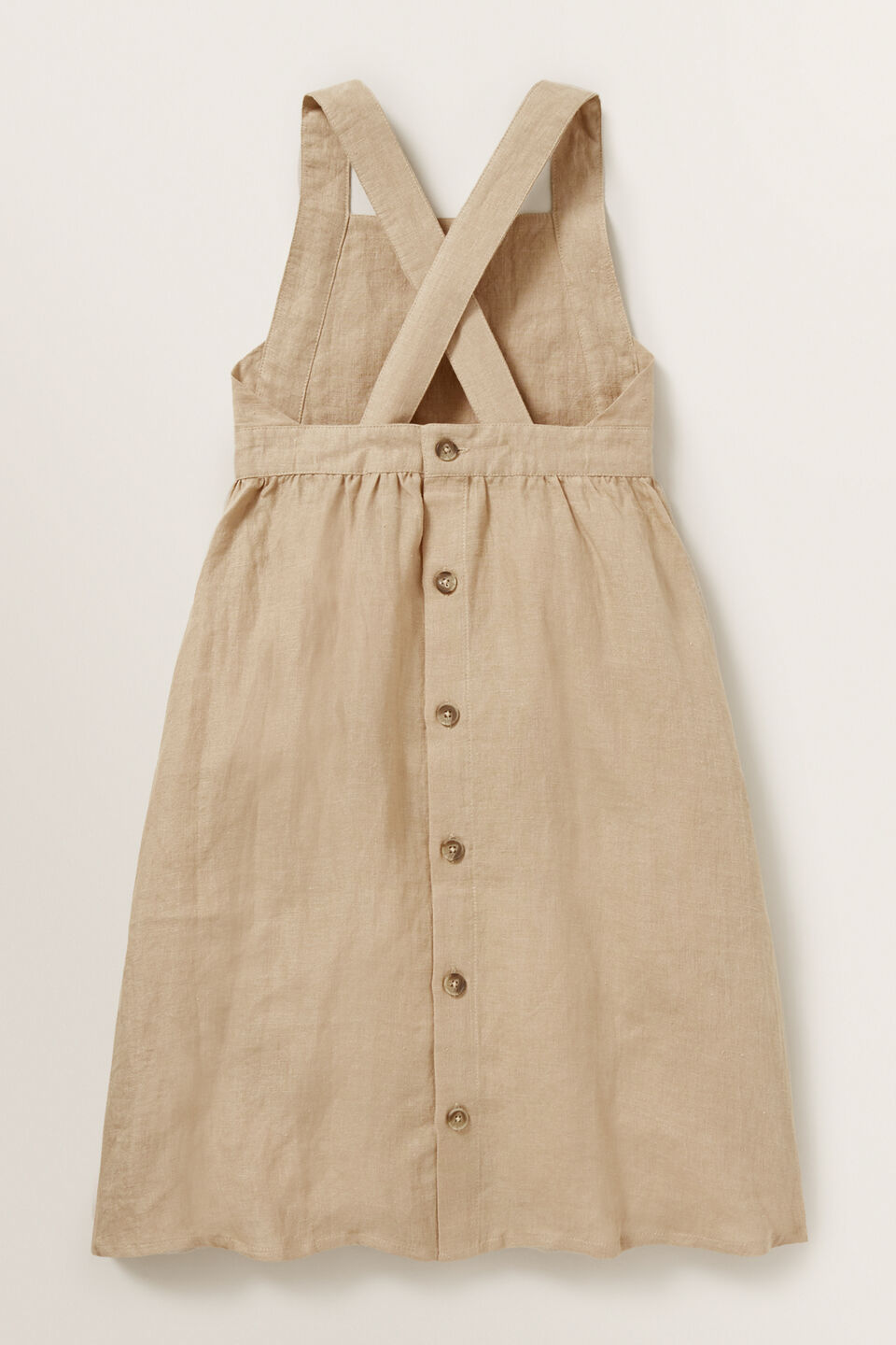 Linen Pocket Pinafore Dress  