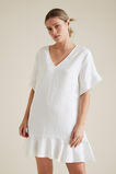 Linen Flutter Sleeve Dress  Whisper White  hi-res
