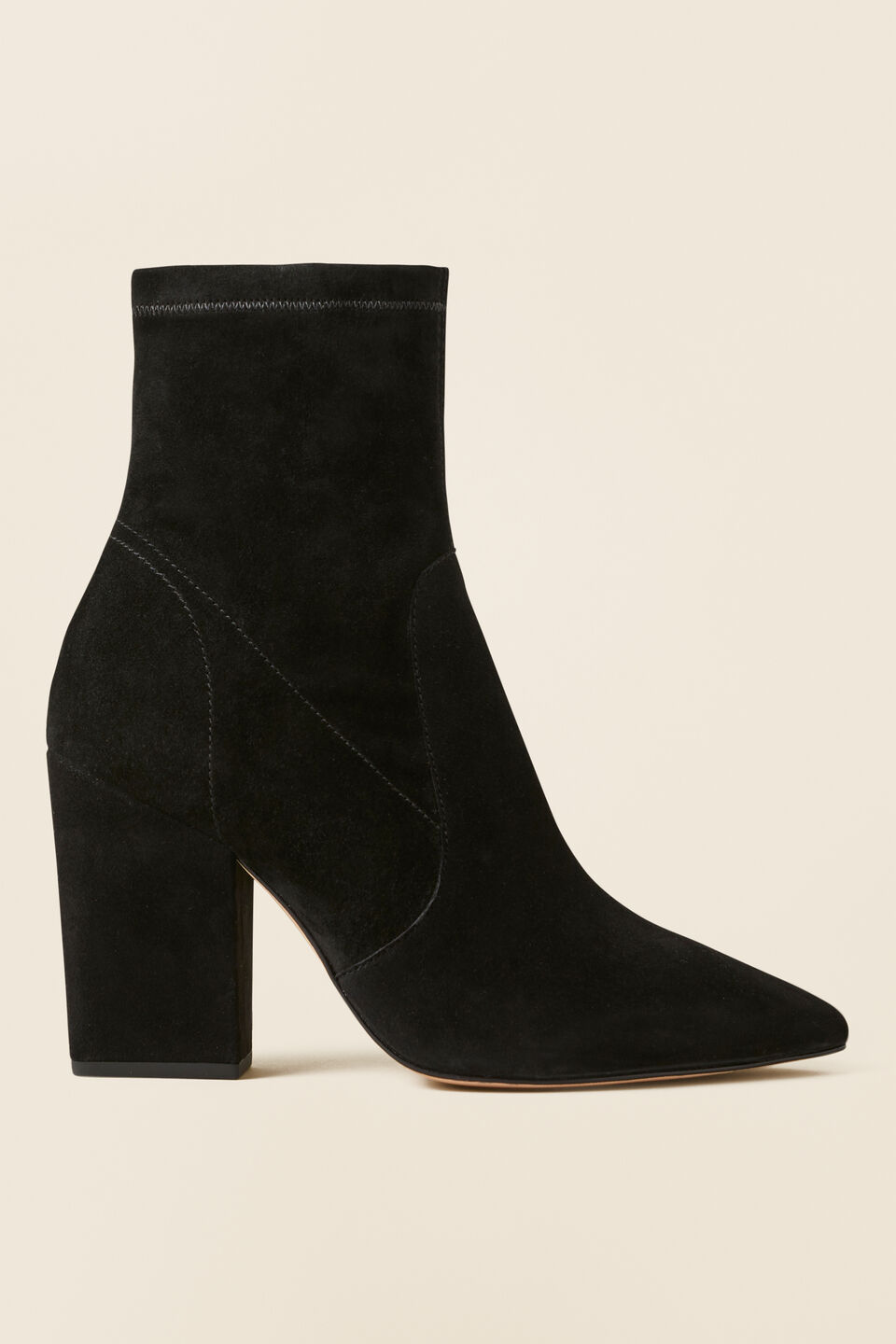 Kylie Suede Stretch Ankle Boot  Black