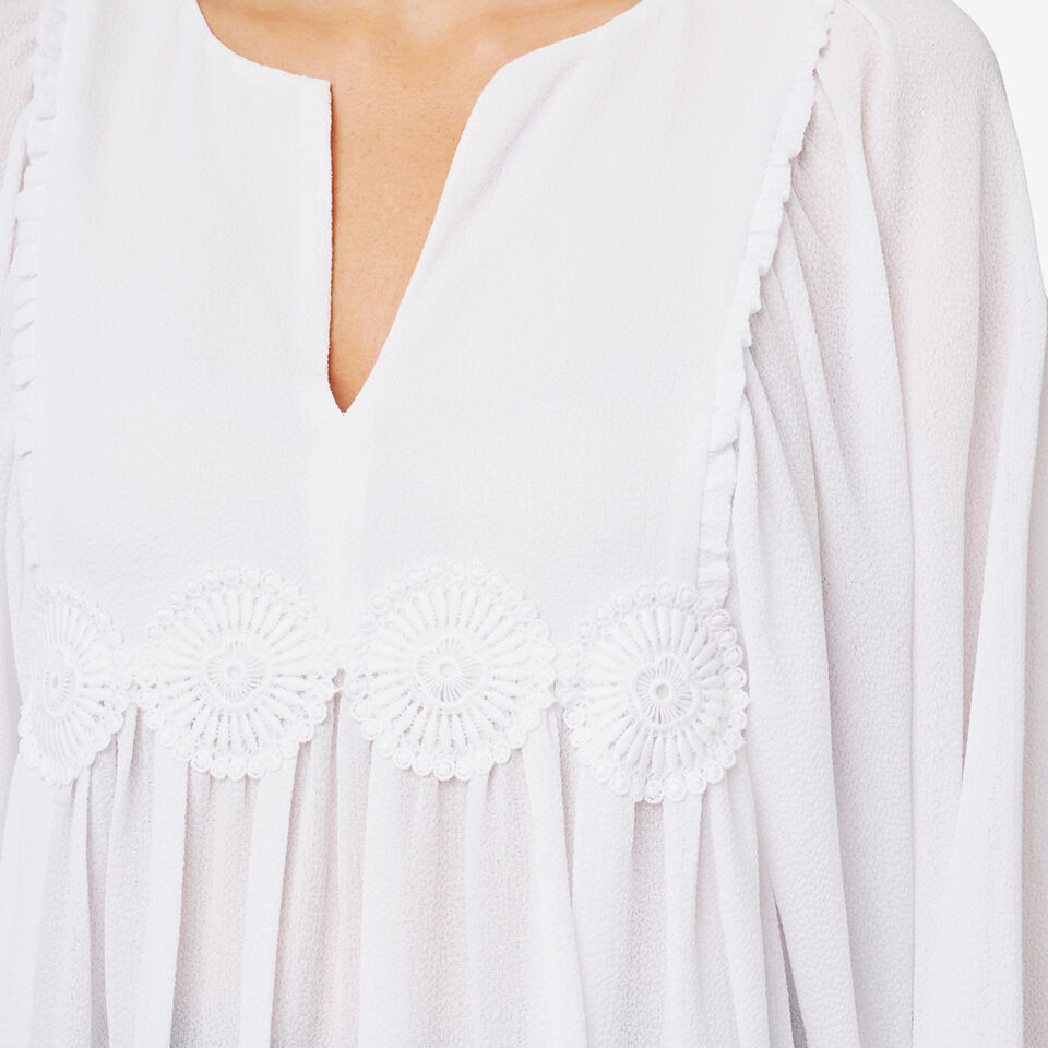 Embroidered Trim Top  