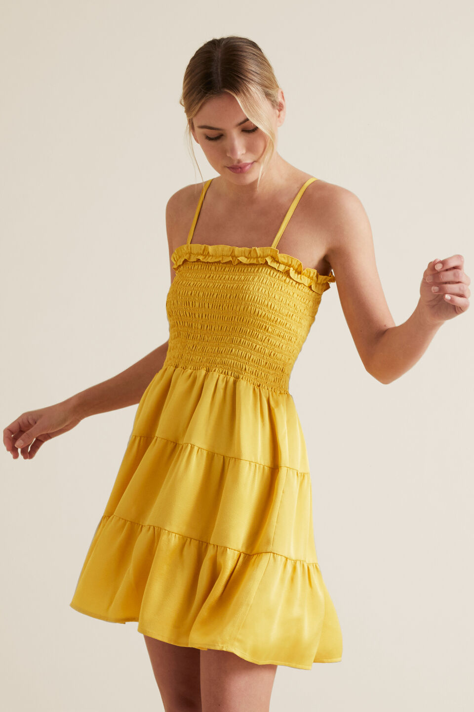 Textured Stripe Mini Dress  Gold Rush