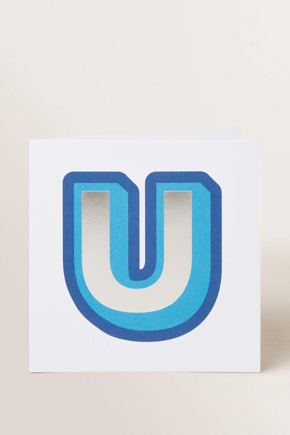 Large Blue Letter Card  U