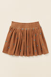 Embroidered Cord Skirt  Caramel  hi-res
