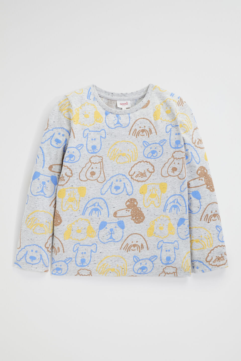Dog Faces Tee  Cloudy Marle