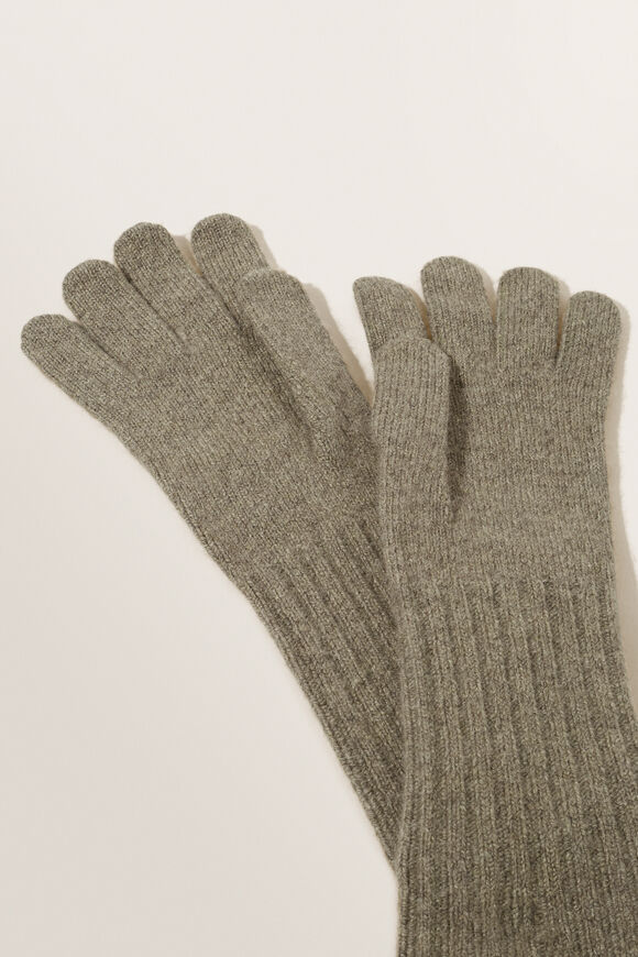 Rib Knit Gloves  Olive Khaki Marle  hi-res