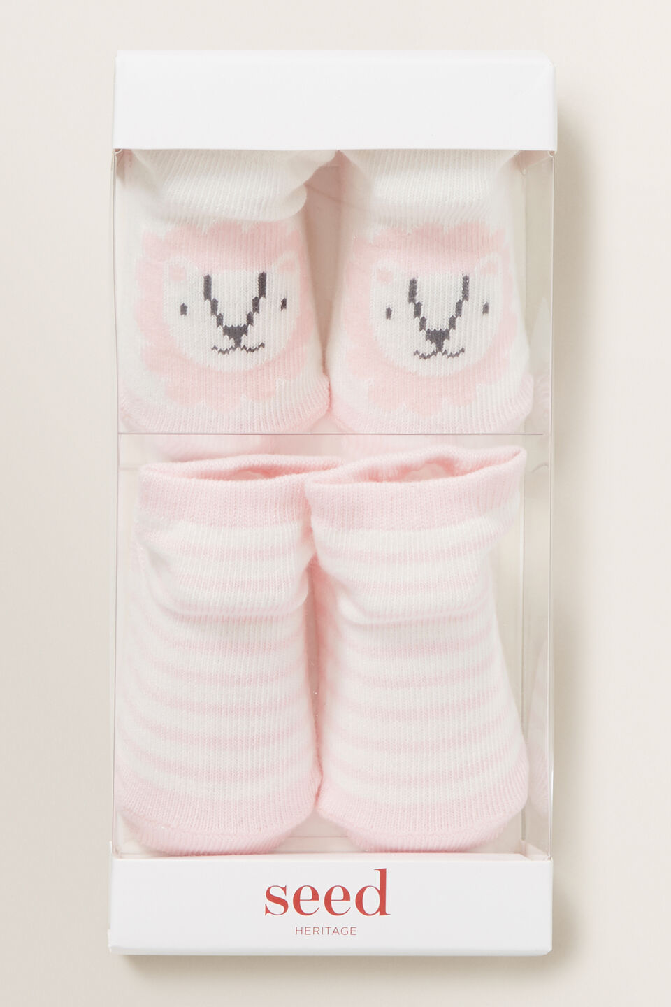 Lion 2 Pack Socks  Soft Pink
