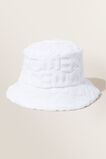 Terry Towelling Bucket Hat  White  hi-res