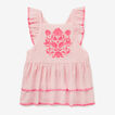 Embroidered Frill Cross Back Top    hi-res