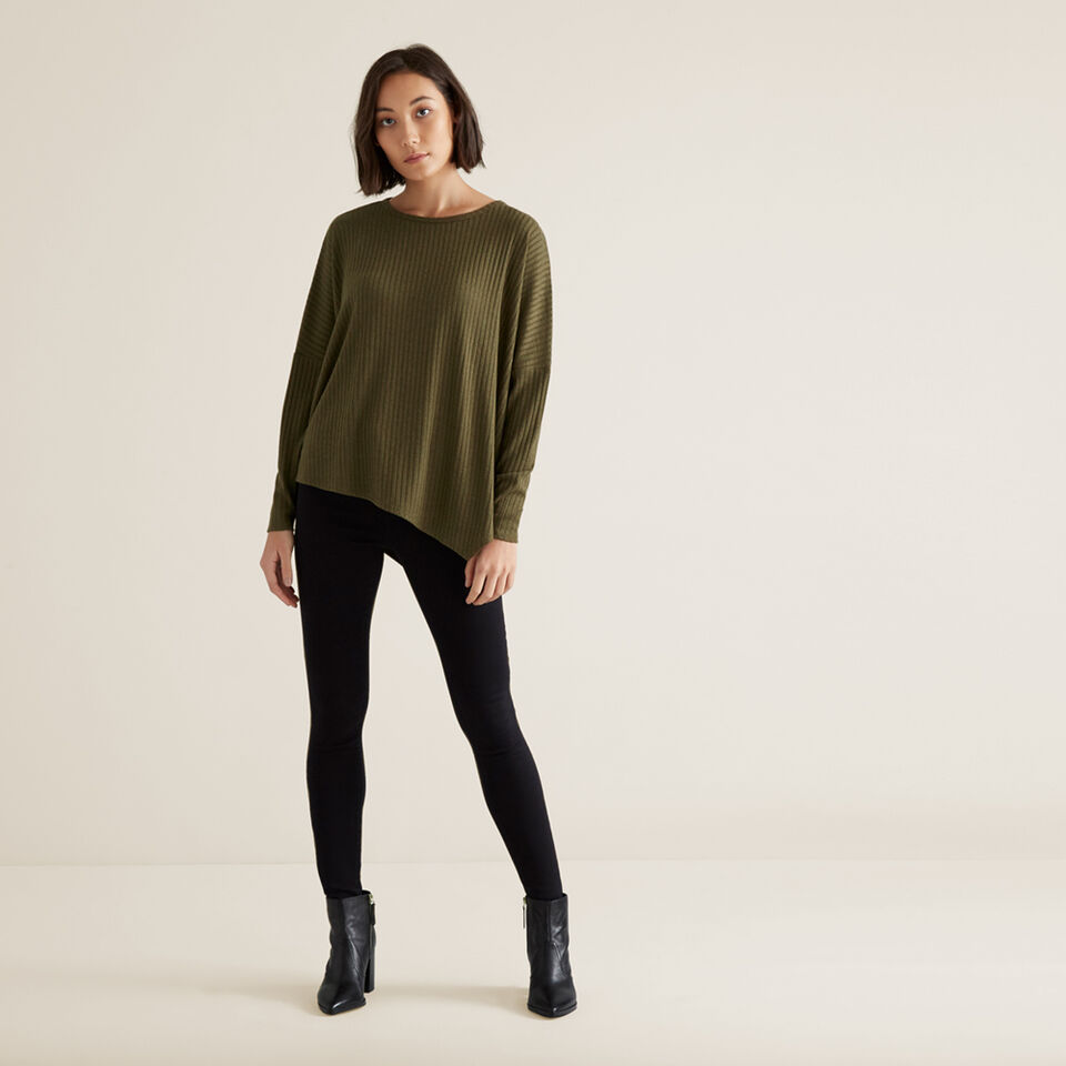 Ribbed Asymmetrical Sweater  