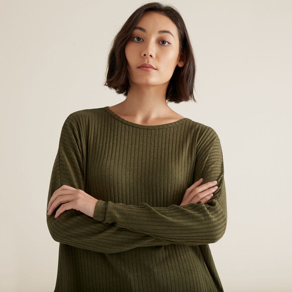 Ribbed Asymmetrical Sweater  