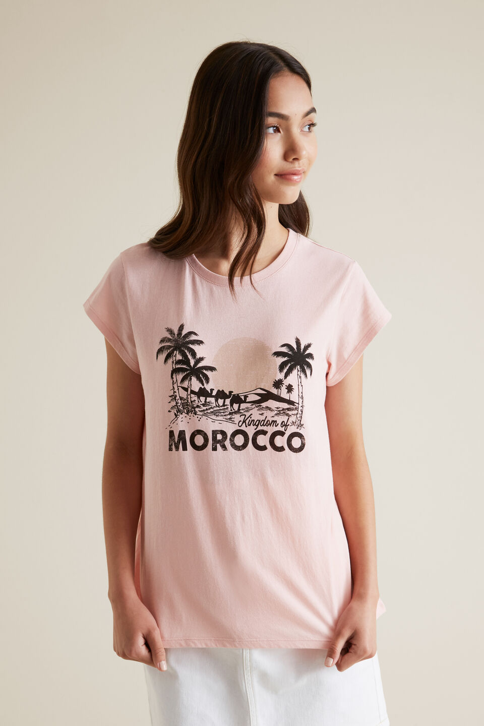 Morocco Short Sleeve Tee  Clay Pink