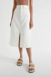 Cotton Flared Midi Skirt  Cloud Cream  hi-res