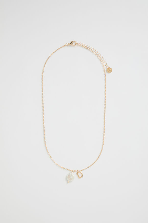Pearl Alphabet Necklace  D  hi-res