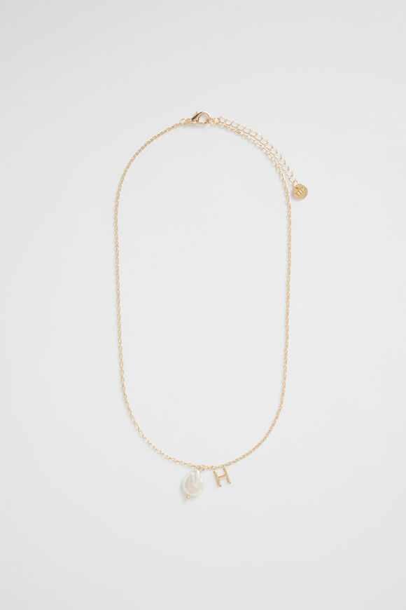 Pearl Alphabet Necklace  H  hi-res