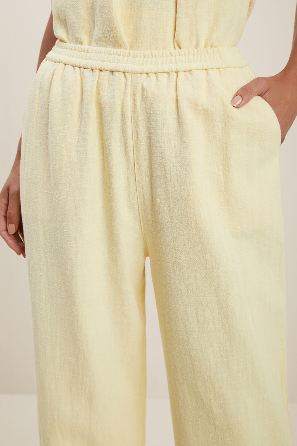 Textured Relaxed Pant  Limocello