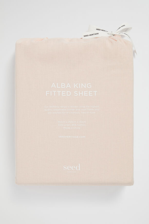 Alba Queen Fitted Sheet  Blush  hi-res
