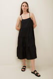 Tiered Linen Dress  Black  hi-res